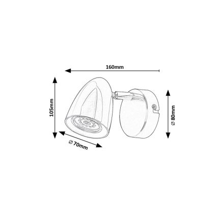 Rabalux - Настенный точечный светильник 1xGU10/5W/230V черный