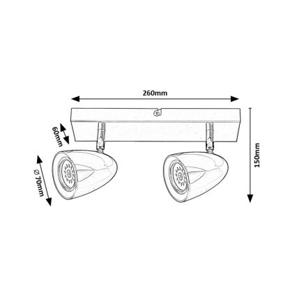 Rabalux - Точечный светильник 2xGU10/5W/230V черный