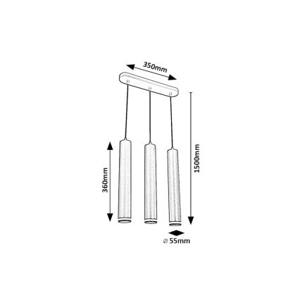 Rabalux - Підвісна люстра 3xGU10/5W/230V