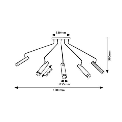 Rabalux - Припотолочная люстра 5xGU10/35W/230V