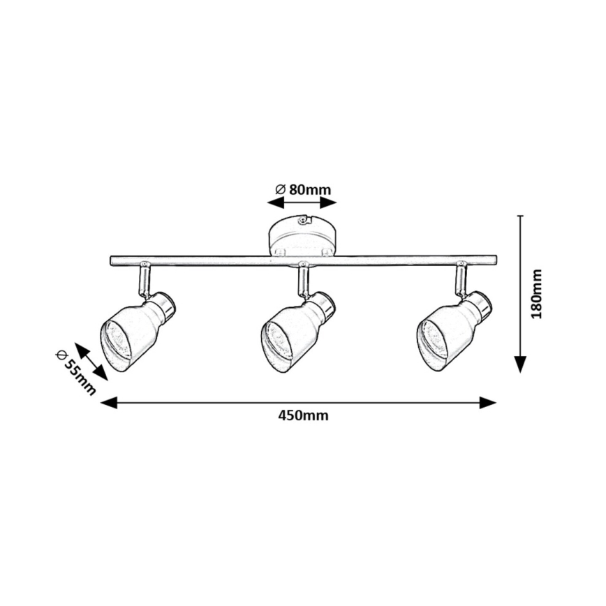 Rabalux - Точковий світильник 3xGU10/25W/230V