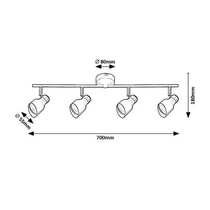 Rabalux - Точковий світильник 4xGU10/25W/230V