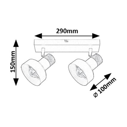 Rabalux - Точечный светильник 2xE14/15W/230V