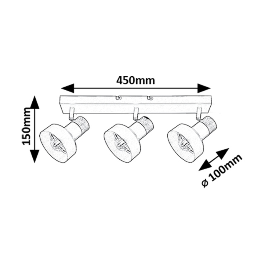 Rabalux - Точковий світильник 3xE14/15W/230V