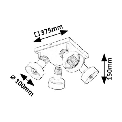 Rabalux - Точечный светильник 4xE14/15W/230V