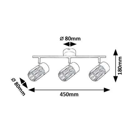 Rabalux - Точковий світильник 3xE14/15W/230V