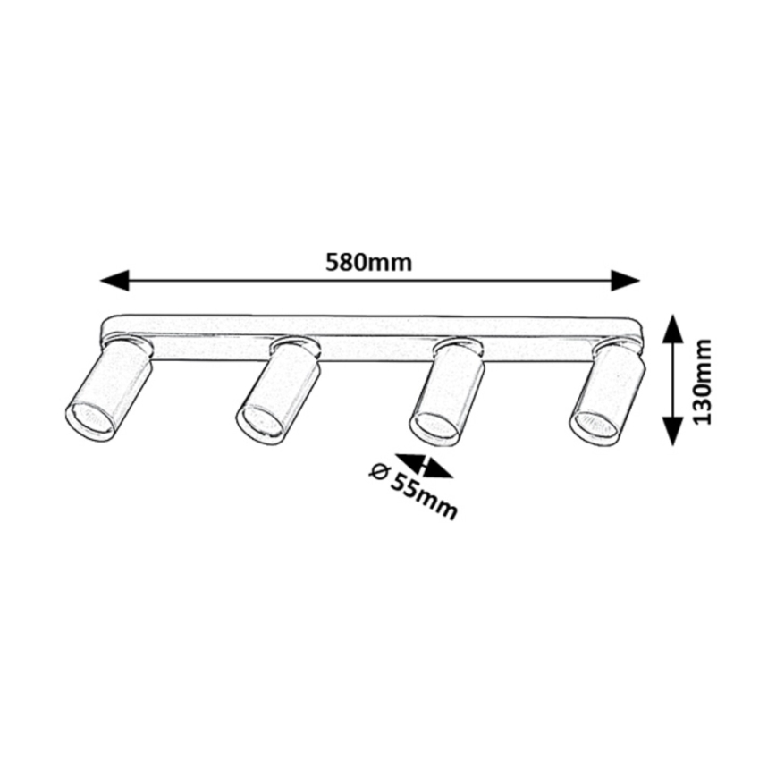 Rabalux - Точковий світильник 4xGU10/5W/230V золотий