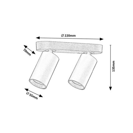 Rabalux - точечный светильник 2x GU10/7W/230V, белый