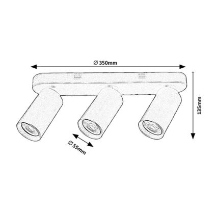 Rabalux - Точечный светильник 3xGU10/7W/230V белый