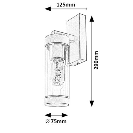 Rabalux - Уличная настенная лампа 1xE27/12W/230V IP44