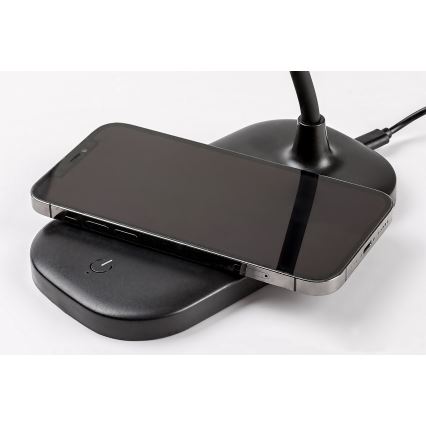 Rabalux - Светодиодная сенсорная настольная лампа с регулированием яркости и беспроводной зарядкой LED/5W/5V 2700-6000K черный