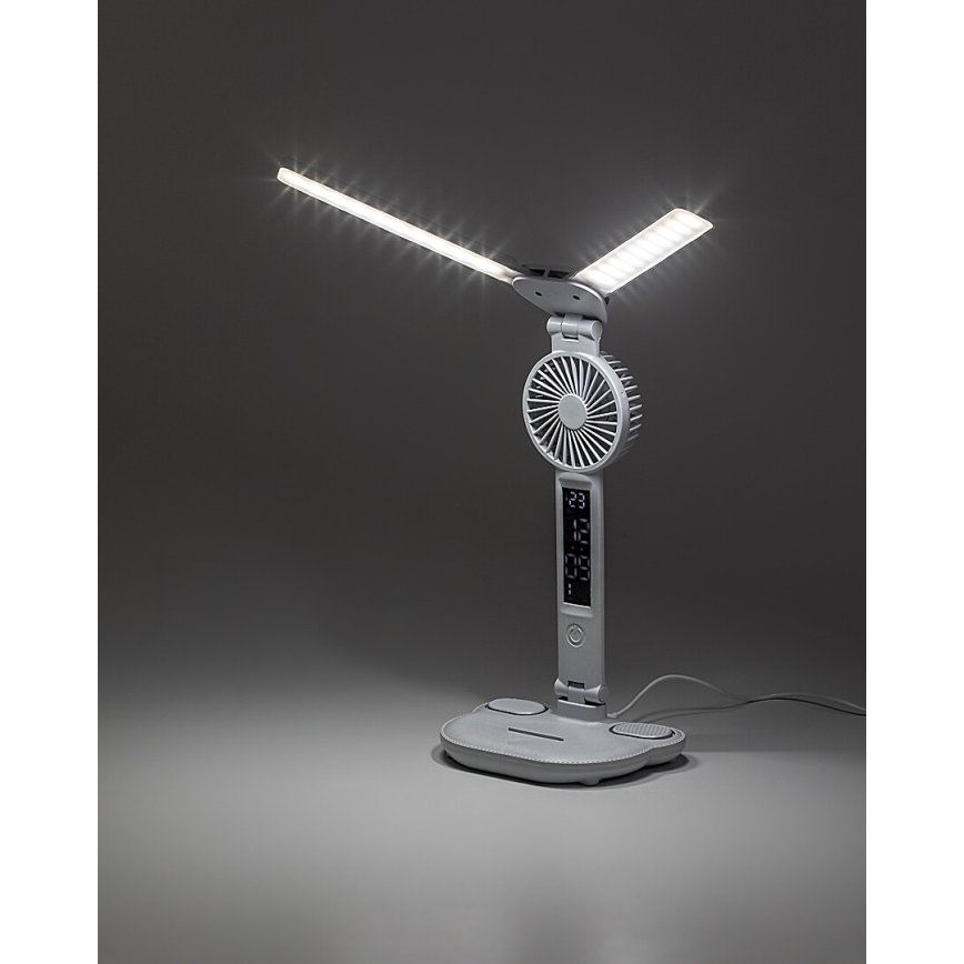 Rabalux - Регульована настільна LED-лампа з вентилятором та LED-дисплеєм/7Вт/5В 3000/4000/6500K