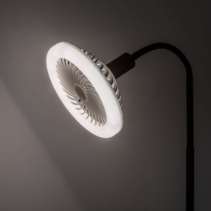 Rabalux - LED торшер із регулюванням яскравості та вентилятором 1xE27/16W/230V 3000-6500K + дистанційний пульт