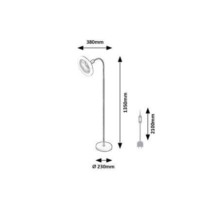 Rabalux - LED торшер із регулюванням яскравості та вентилятором 1xE27/16W/230V 3000-6500K + дистанційний пульт
