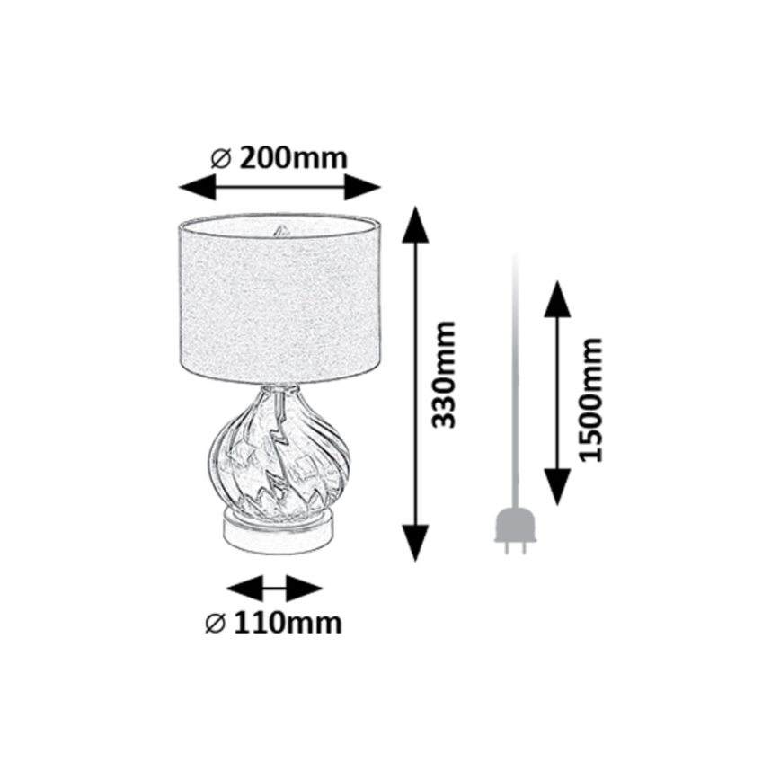 Rabalux - Настольная лампа 1xE14/25W/230V дымчатый