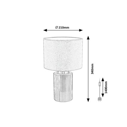 Рабалюкс - Настільна лампа 1xE14/40W/230V сіра