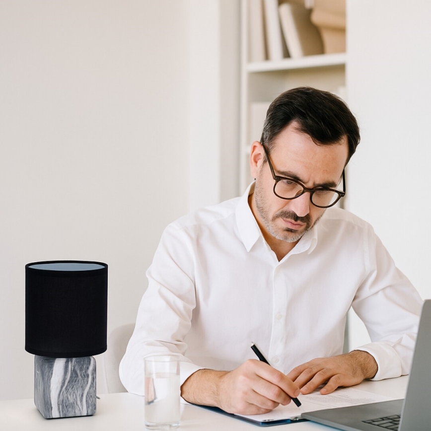 Rabalux - Настольная лампа 1xE14/40W/230V чёрная/декор мрамора