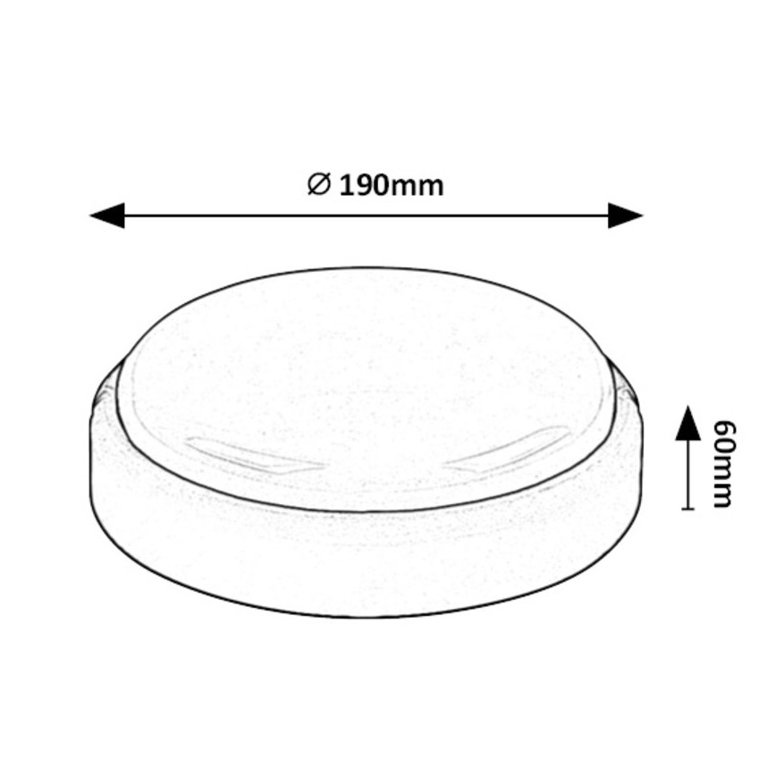 Rabalux - Светодиодный уличный потолочный светильник LED/15W/230V IP54 черный
