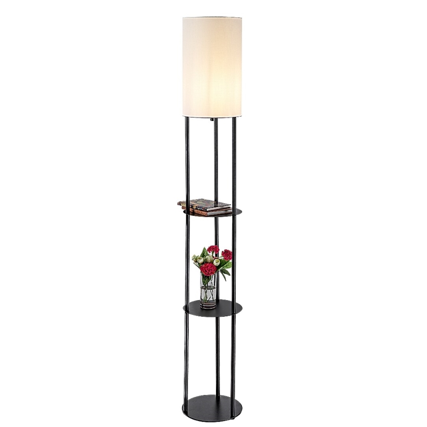 Rabalux - підлогова лампа з полицями 1xE27/40W/230V чорна