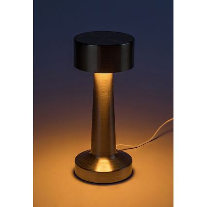 Rabalux - LED Акумуляторна сенсорна настільна лампа LED/2,7W/5V 1200mAh 3000/4000/6000K золотий
