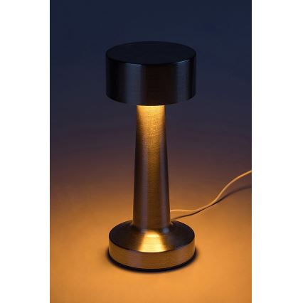 Rabalux - LED Акумуляторна сенсорна настільна лампа LED/2,7W/5V 1200mAh 3000/4000/6000K матовий хром