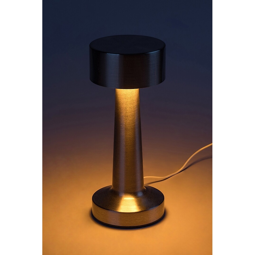 Rabalux - LED Акумуляторна сенсорна настільна лампа LED/2,7W/5V 1200mAh 3000/4000/6000K матовий хром