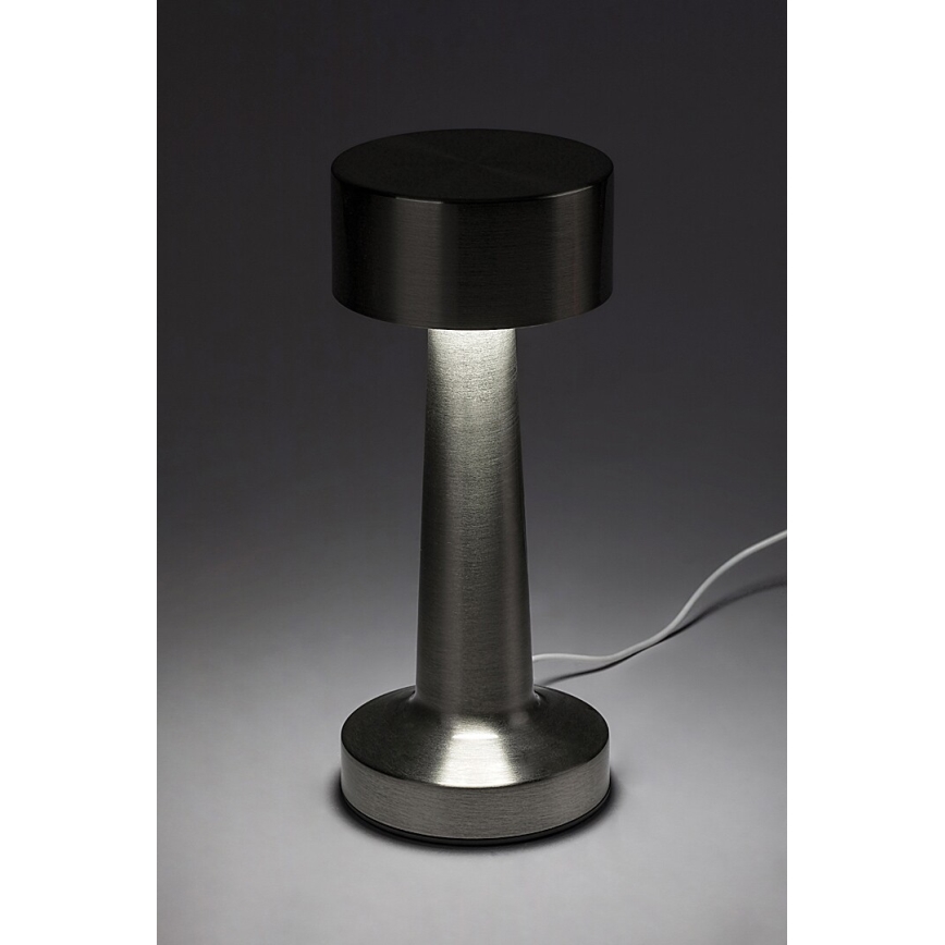 Rabalux - LED Акумуляторна сенсорна настільна лампа LED/2,7W/5V 1200mAh 3000/4000/6000K матовий хром