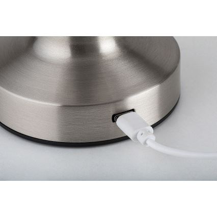 Rabalux - LED Акумуляторна сенсорна настільна лампа LED/2,7W/5V 1200mAh 3000/4000/6000K матовий хром