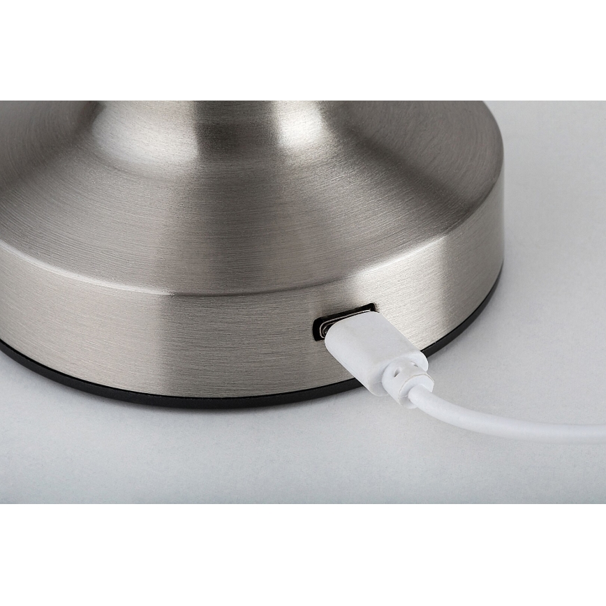 Rabalux - LED Акумуляторна сенсорна настільна лампа LED/2,7W/5V 1200mAh 3000/4000/6000K матовий хром