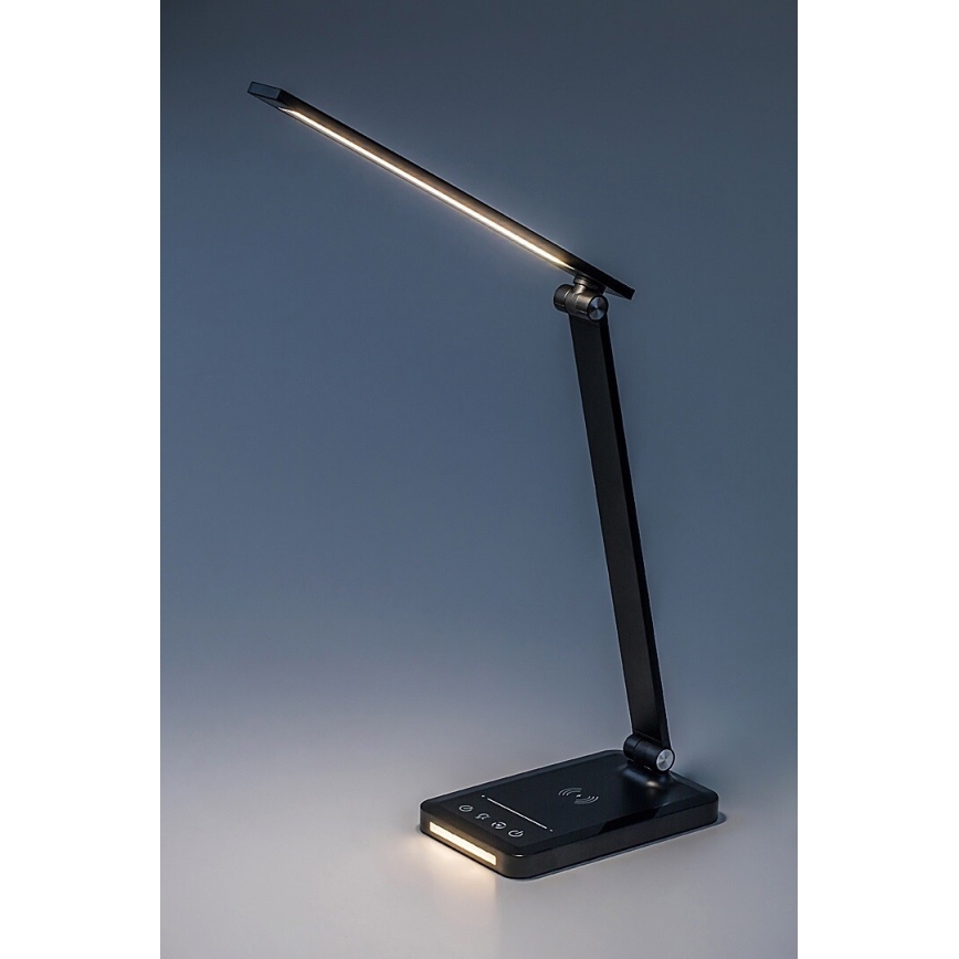 Rabalux 74213 - LED Гнучка настільна лампа з регулюванням яскравості з бездротовою зарядкою QI і USB LED/5W/5V 3000-6500K