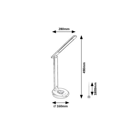 Rabalux - LED RGB Сенсорна настільна лампа з регулюванням яскравості LED/6W/230V 3000/4000/5000K чорний