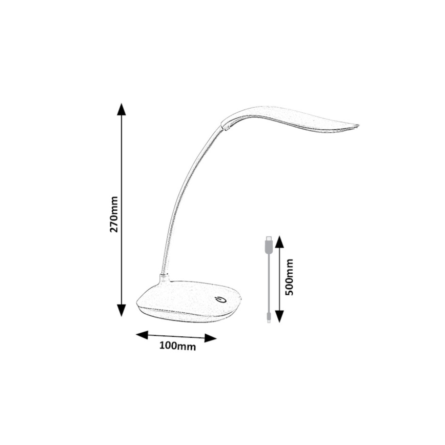 Rabalux - Светодиодная гибкая настольная лампа с регулированием яркости LED/2W/5V белый