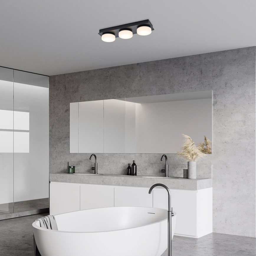 Rabalux - Світлодіодний стельовий світильник для ванної кімнати 3xLED/6W/230V IP44 чорний
