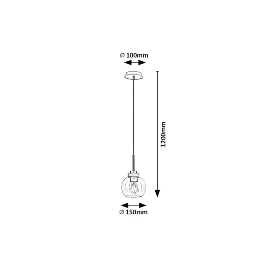Rabalux - Подвесная люстра для ванной комнаты 1xE27/15W/230V черный IP44