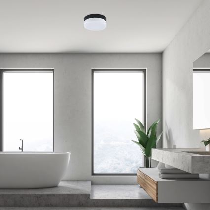 Rabalux - Світлодіодний стельовий світильник для ванної кімнати LED/18W/230V IP44 4000K діаметр 28 см чорний