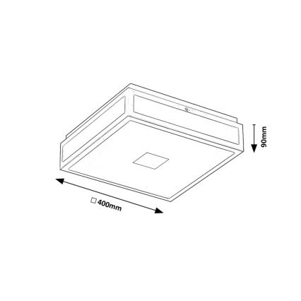 Rabalux - Светодиодный потолочный светильник для ванной комнаты LED/24W/230V IP44 4000K 40x40 см черный