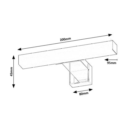 Rabalux - LED-підсвітка для дзеркала у ванній LED/4W/230V IP44 20 cm чорна