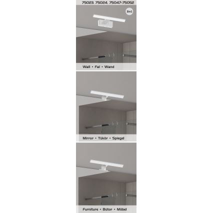 Rabalux - LED підсвітка дзеркала для ванної кімнати LED/6 Вт/230 В IP44 40 см чорний