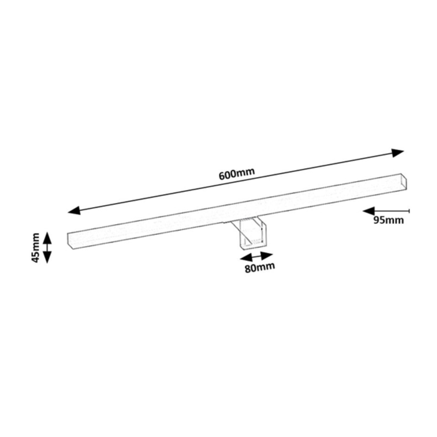 Rabalux - LED підсвітка дзеркала для ванної кімнати LED/9W/230V IP44 60 cm чорна