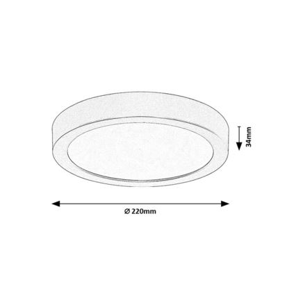 Rabalux - потолочный светильник для ванной с LED, 24 Вт/230 В, диаметр 22 см, IP44, белый