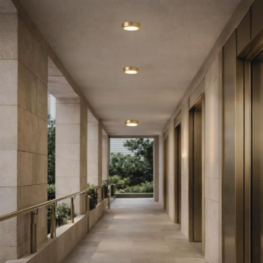 Rabalux - LED стельовий світильник для ванної кімнати, LED/7W/230V, діаметр 12 см, IP44, золотистий