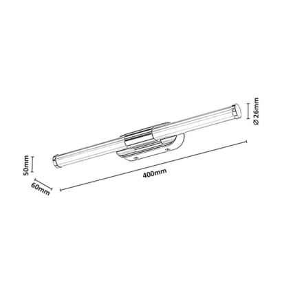 Rabalux - LED світильник для дзеркала у ванній LED/6W/230V IP44 40 см чорний