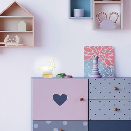 Rabalux - Світлодіодна дитяча настільна лампа LED/2W/5V 3000K дельфін бук