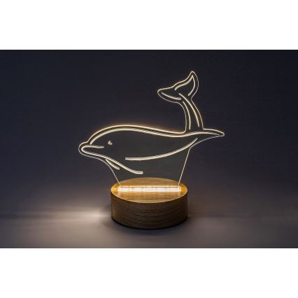 Rabalux - Світлодіодна дитяча настільна лампа LED/2W/5V 3000K дельфін бук