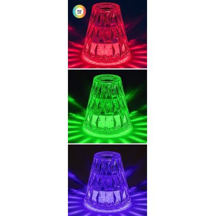 Rabalux - LED RGB Настільна акумуляторна лампа з регулюванням яскравості LED/2W/5V/3xAAA 3000K