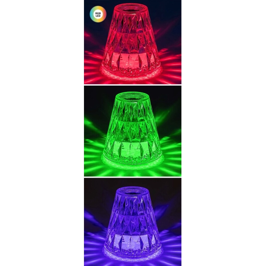 Rabalux - LED RGB Настільна акумуляторна лампа з регулюванням яскравості LED/2W/5V/3xAAA 3000K