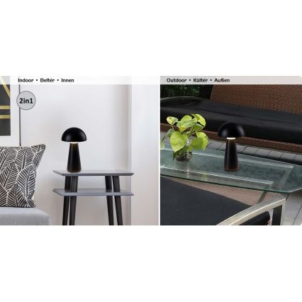 Rabalux - Світлодіодна зовнішня настільна лампа з регулюванням яскравості, сенсорна, акумуляторна LED/3W/5V 2000mAh IP44