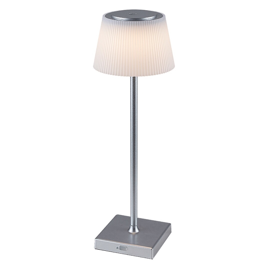 Rabalux - Світлодіодна регульована настільна лампа з акумулятором LED/4W/3,7V 1800 mAh 3000-5000K IP44 срібляста