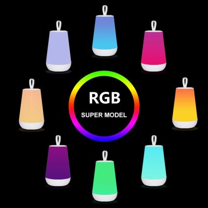 Rabalux - LED RGB Настільна акумуляторна лампа з регулюванням яскравості LED/2W/5V 3000K 1800 mAh