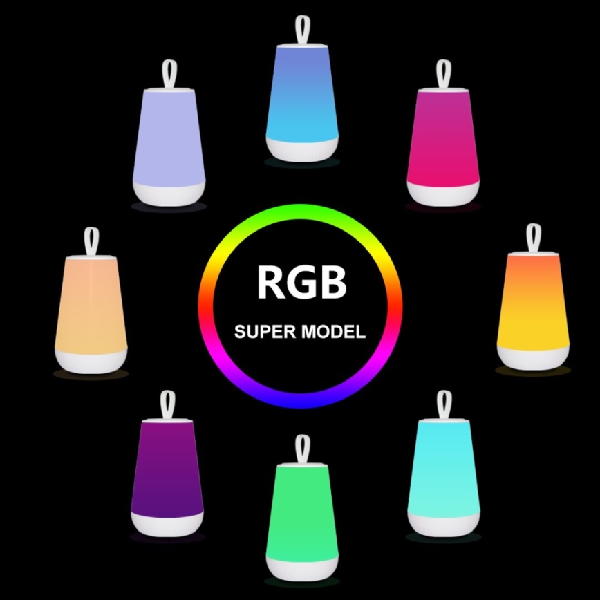 Rabalux - LED RGB Настільна акумуляторна лампа з регулюванням яскравості LED/2W/5V 3000K 1800 mAh